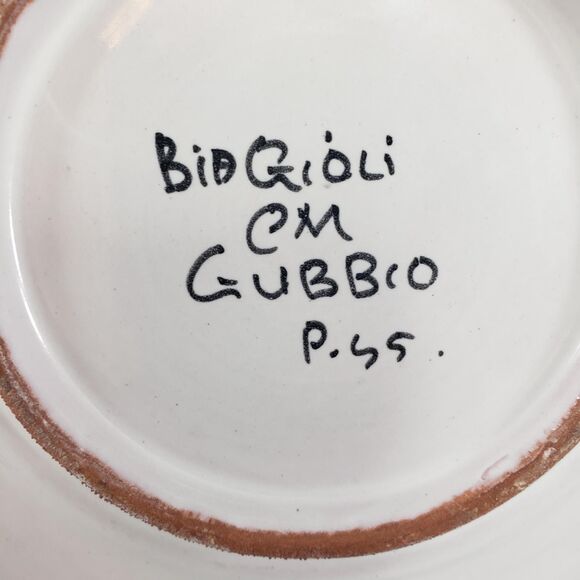 Set 2 Hanging Plates Portugal Pierced Border  Biagioli Gubbio Gallery Wall Decor - Picture 9 of 10